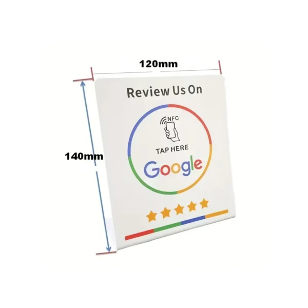 NFC Google recenzije stalak - dimenzije NFC Google recenzije stalak - dimenzije