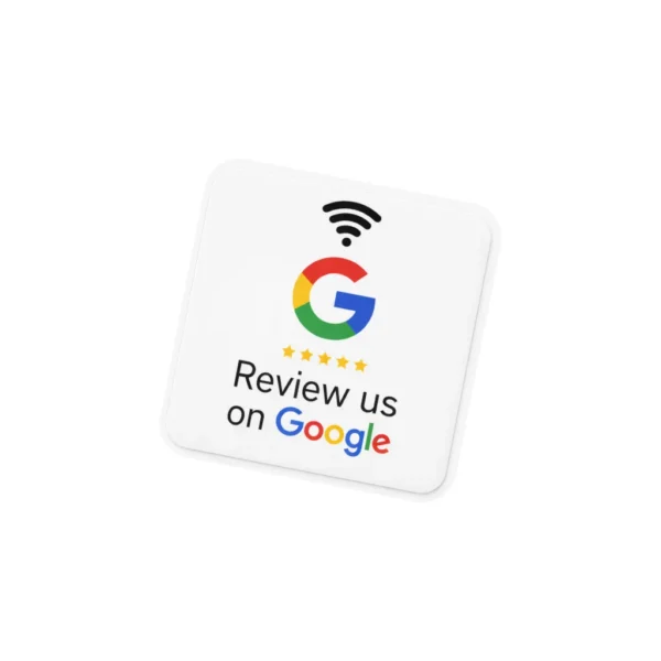 NFC Naljepnica - Google recenzije 2 NFC Naljepnice | Google recenzije 3x3 cm | Bijela | Crna |